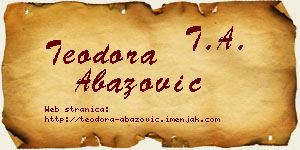 Teodora Abazović vizit kartica